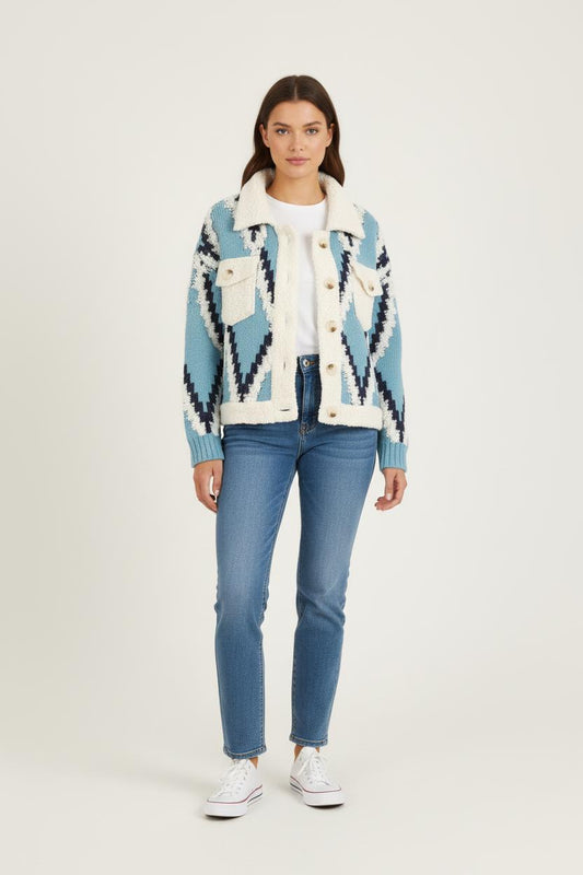 Veste Bleu et Blanc - Taille S/36