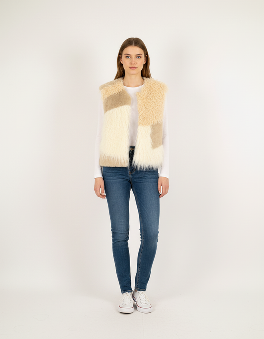 Veste Beige et Blanche - Taille TU