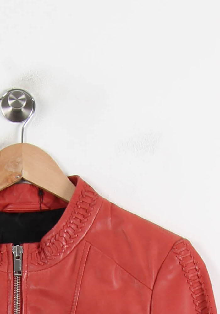 Blouson en cuir Rouge - Taille S/36
