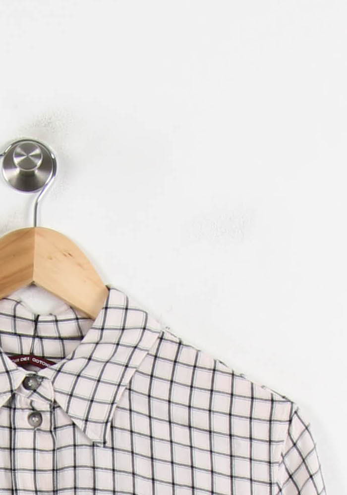Chemise à Carreaux Beige et Noire - Taille M/38
