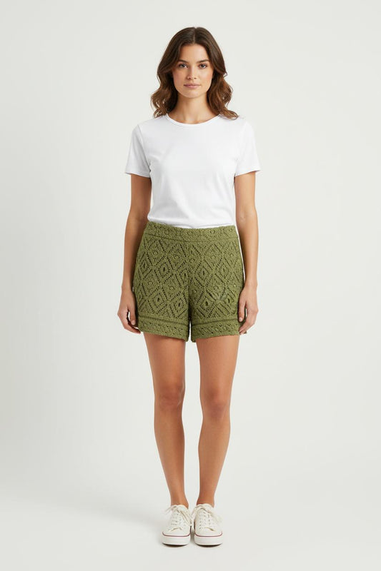 Short et Dentelle Verte - Taille M/38