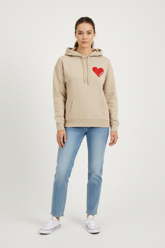 Sweat à Capuche Beige et Rouge - Taille S/36