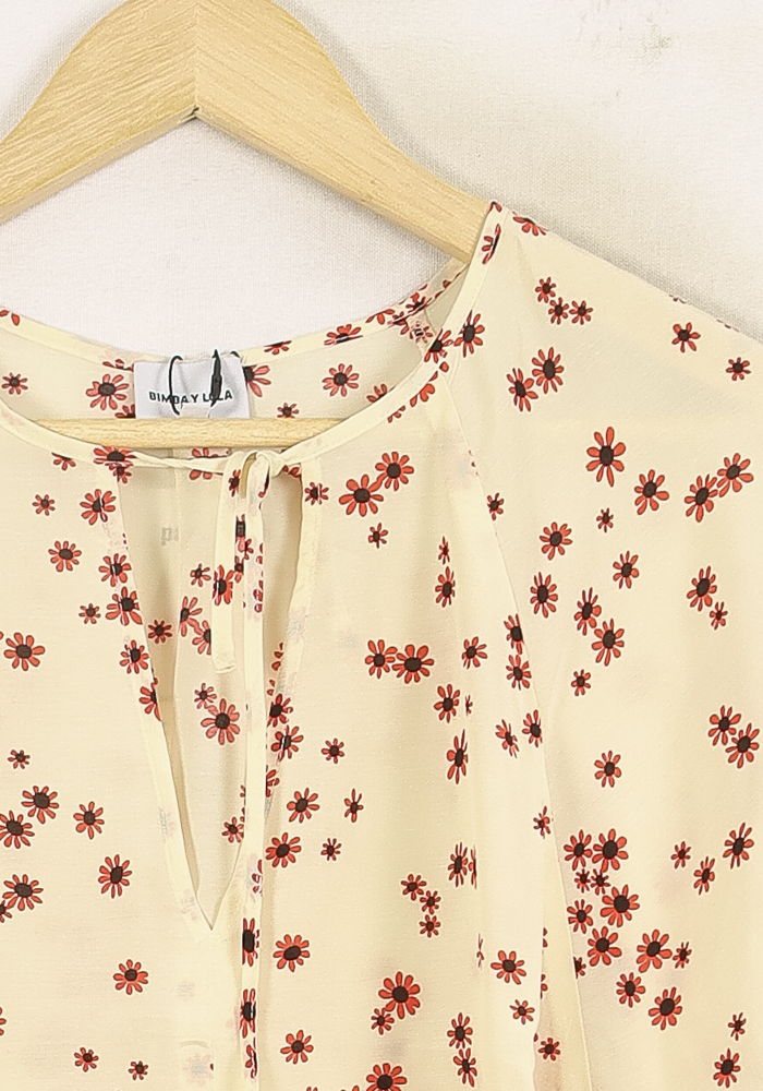 Blouse Crème et Rouge - Taille M/38