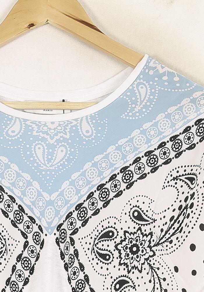 Tee-shirt Blanc et Bleu - Taille S/36