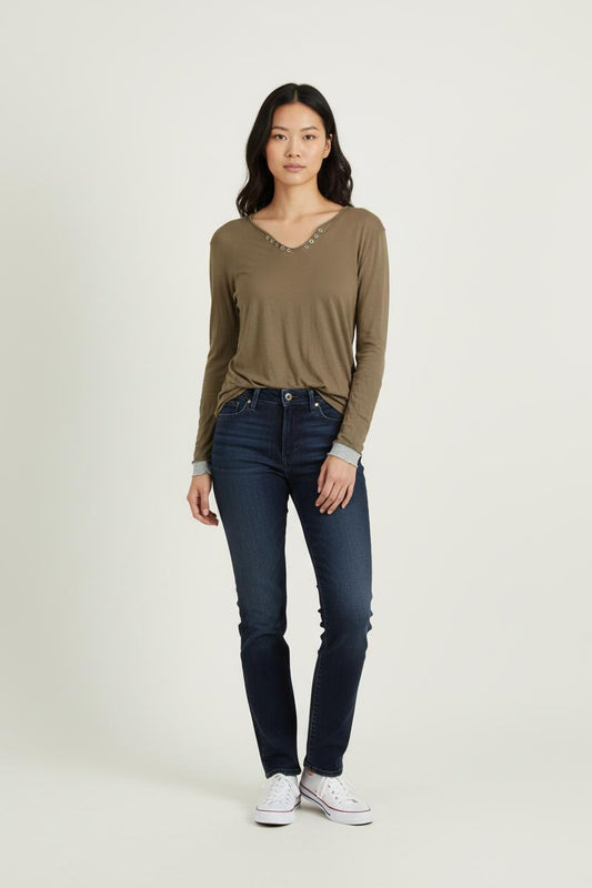 T-shirt Manches Longues Vert - Taille M/38