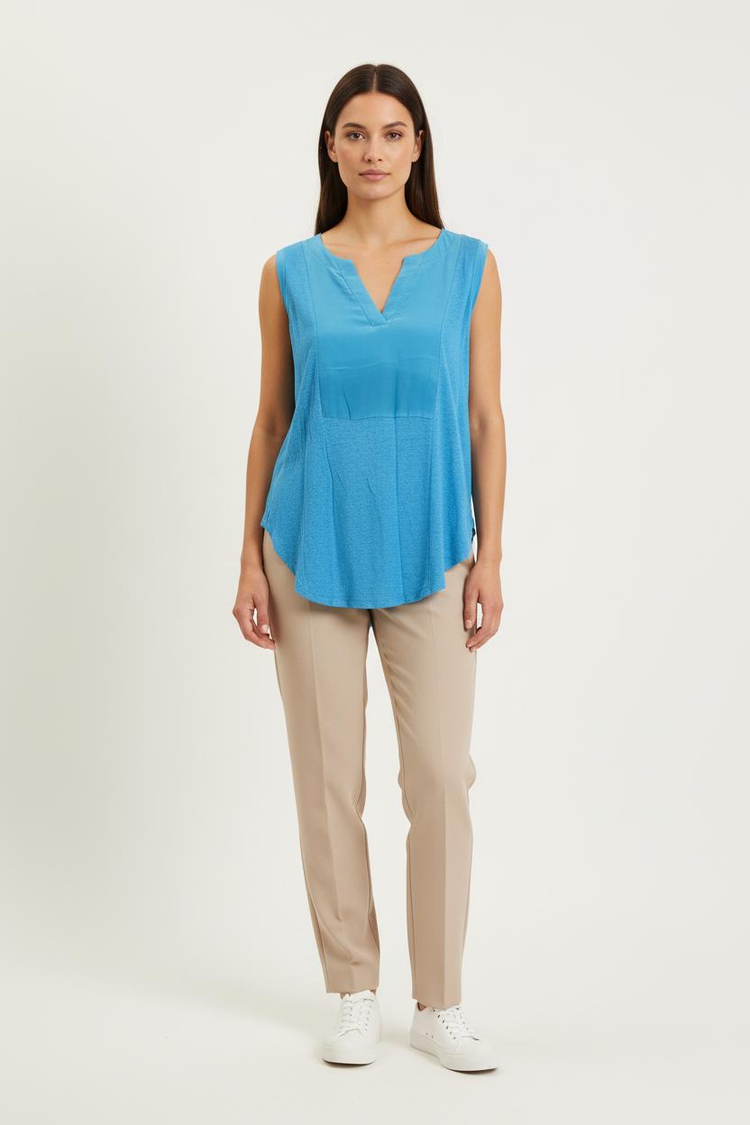 Blouse Sans Manches Bleue - Taille S/36