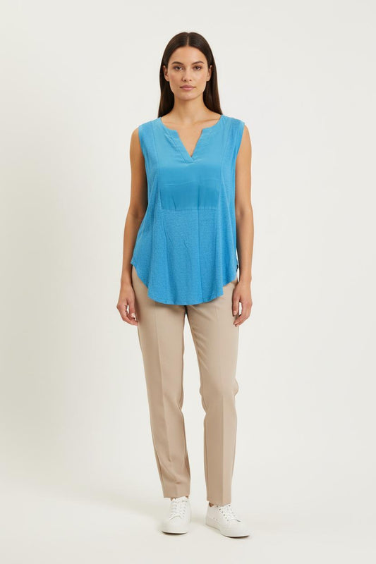 Blouse Sans Manches Bleue - Taille S/36