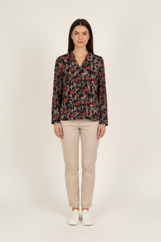 Blouse Noire et Rouge - Taille S/36