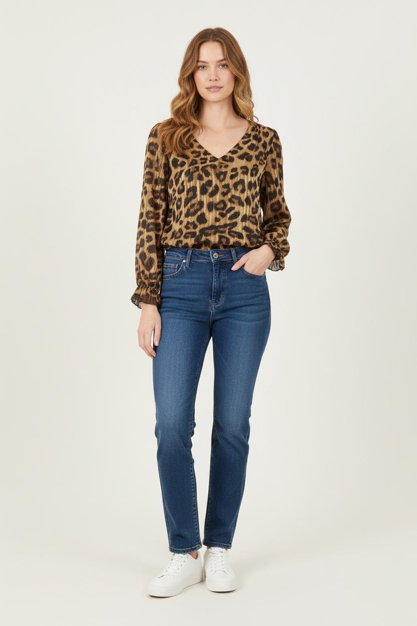 Blouse Léopard Marron et Noir - Taille S/36