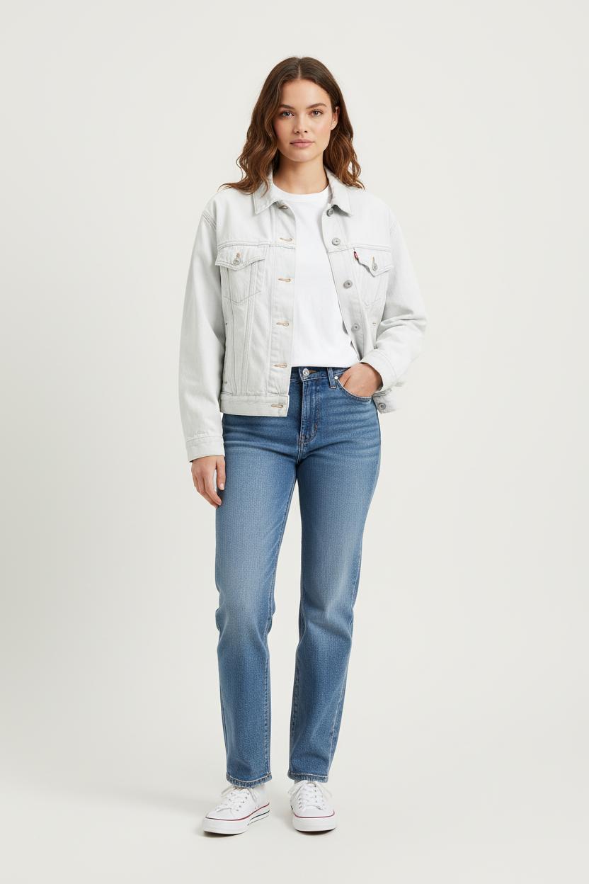 Gilet et jean bleu clair - Taille S/36