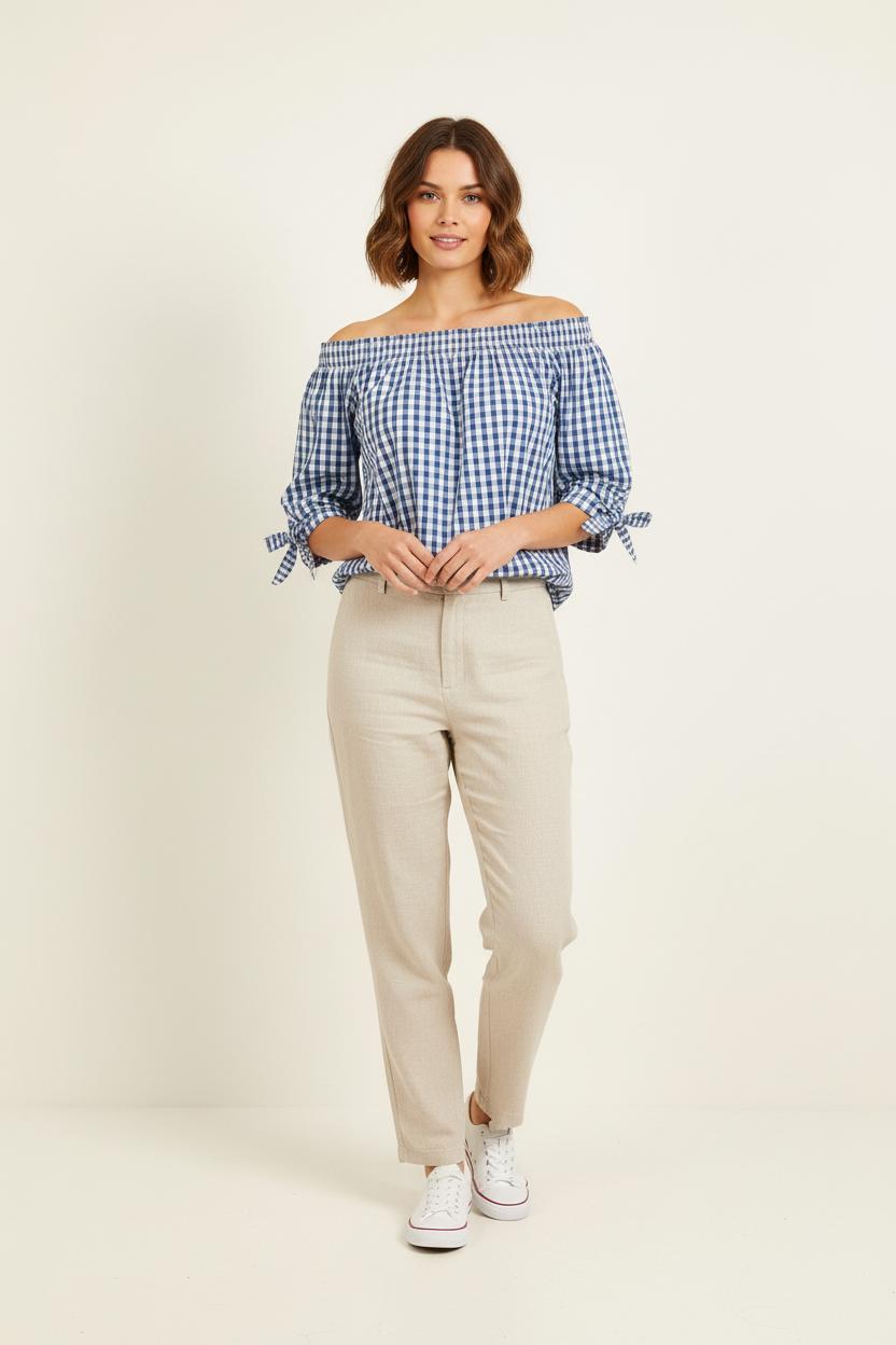 Blouse Bleu et Blanche - Taille S/36