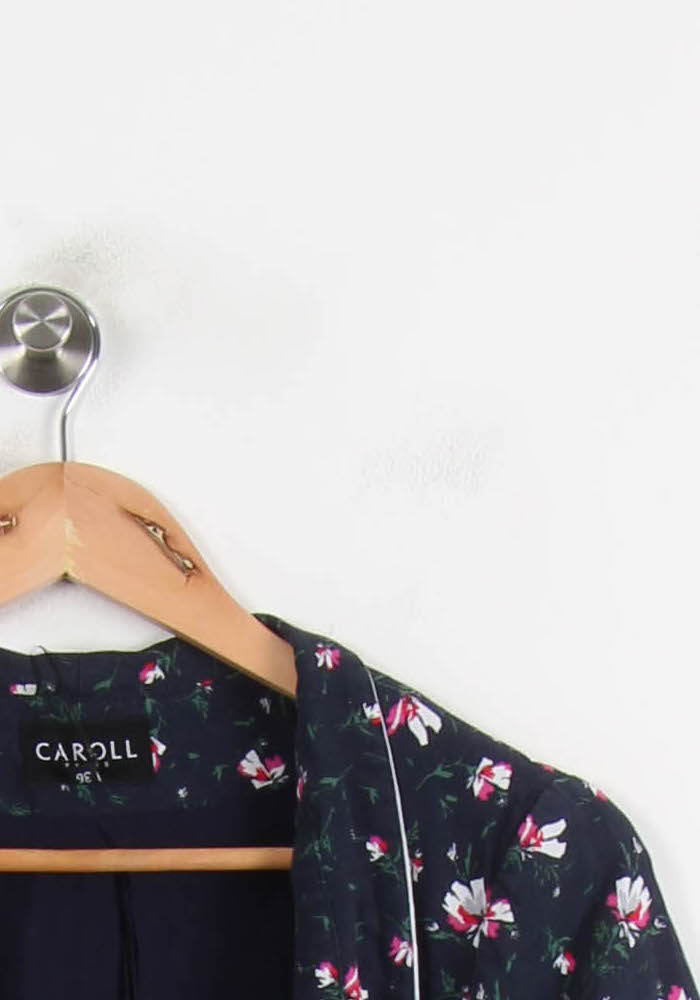 Blazer Fleuri Bleu Marine et Rose - Taille S/36