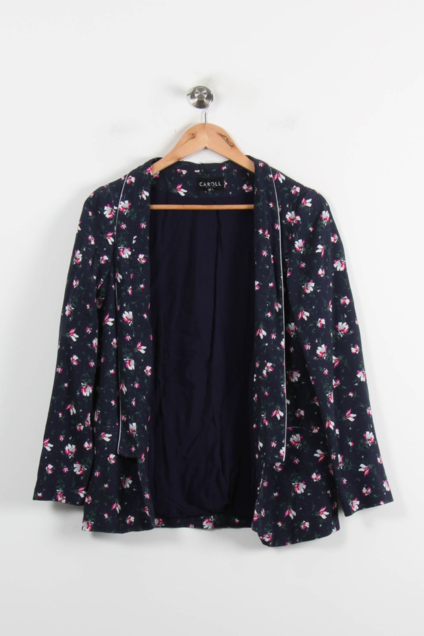 Blazer Fleuri Bleu Marine et Rose - Taille S/36