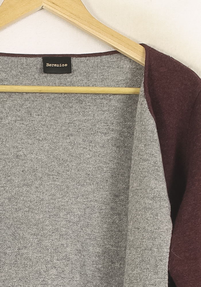 Cardigan Bordeaux et Gris - Taille S/36