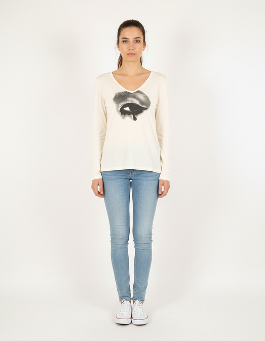 Tee-shirt Manches Longues Beige - Taille S/36