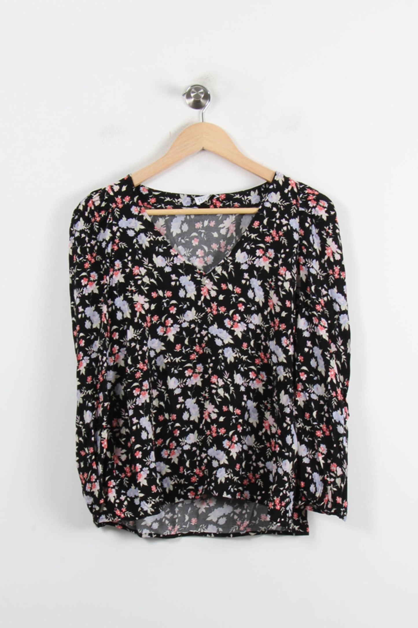Blouse Fleurie Noire - Taille M/38