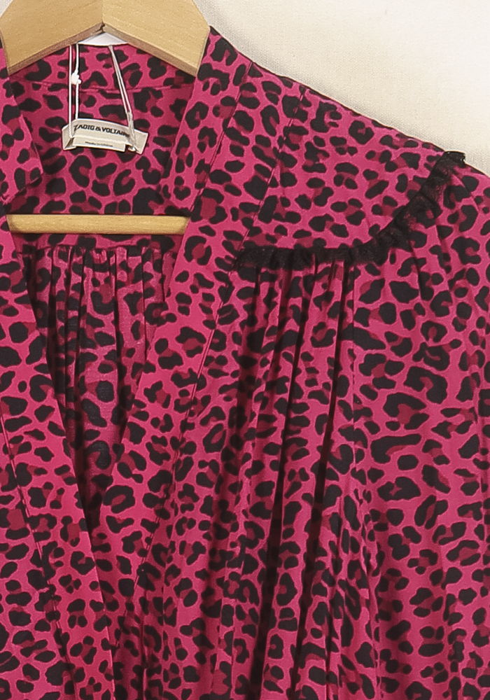 Robe Midi Rose et Noire - Taille XS/34