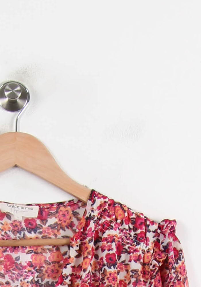 Robe Longue Rose et Rouge - Taille L/40