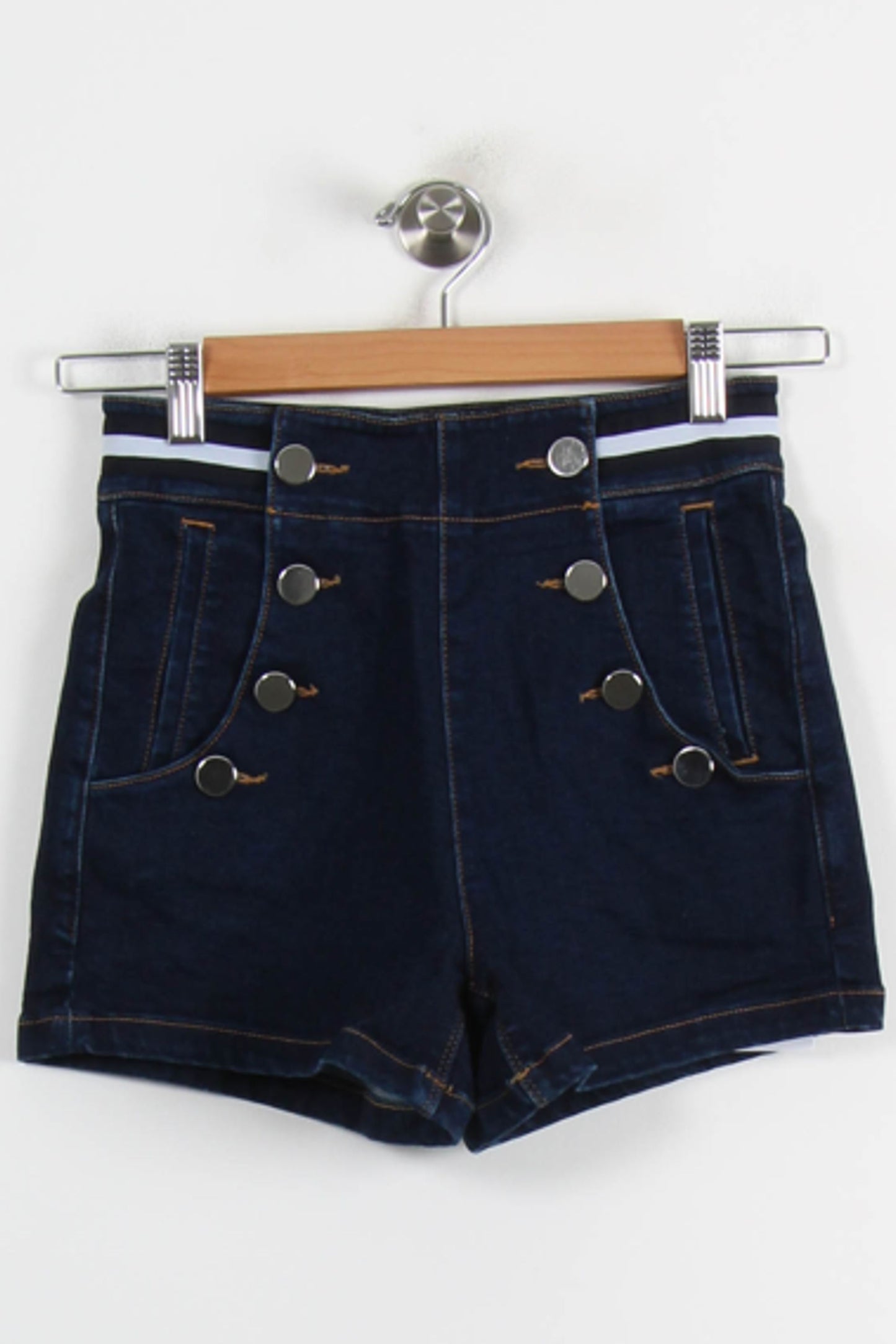Short Taille Haute Bleu - Taille XS/34