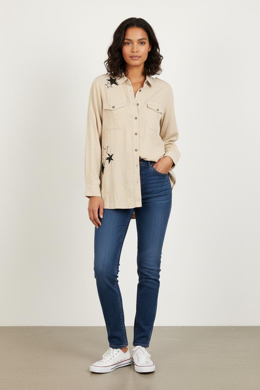 Surchemise Beige et Noire - Taille S/36