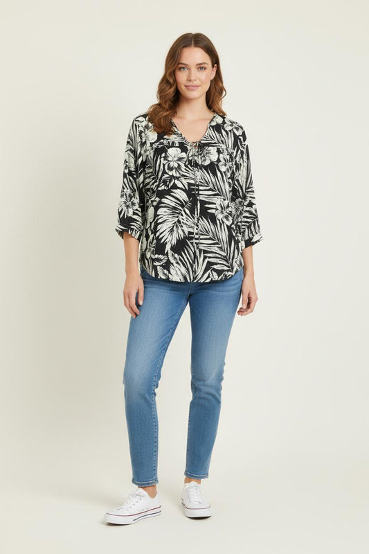 Blouse Noire et Blanche - Taille S/36