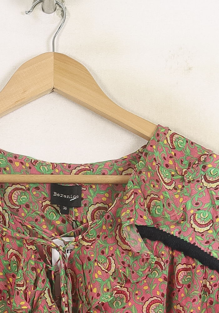 Blouse Rose et Vert - Taille S/36