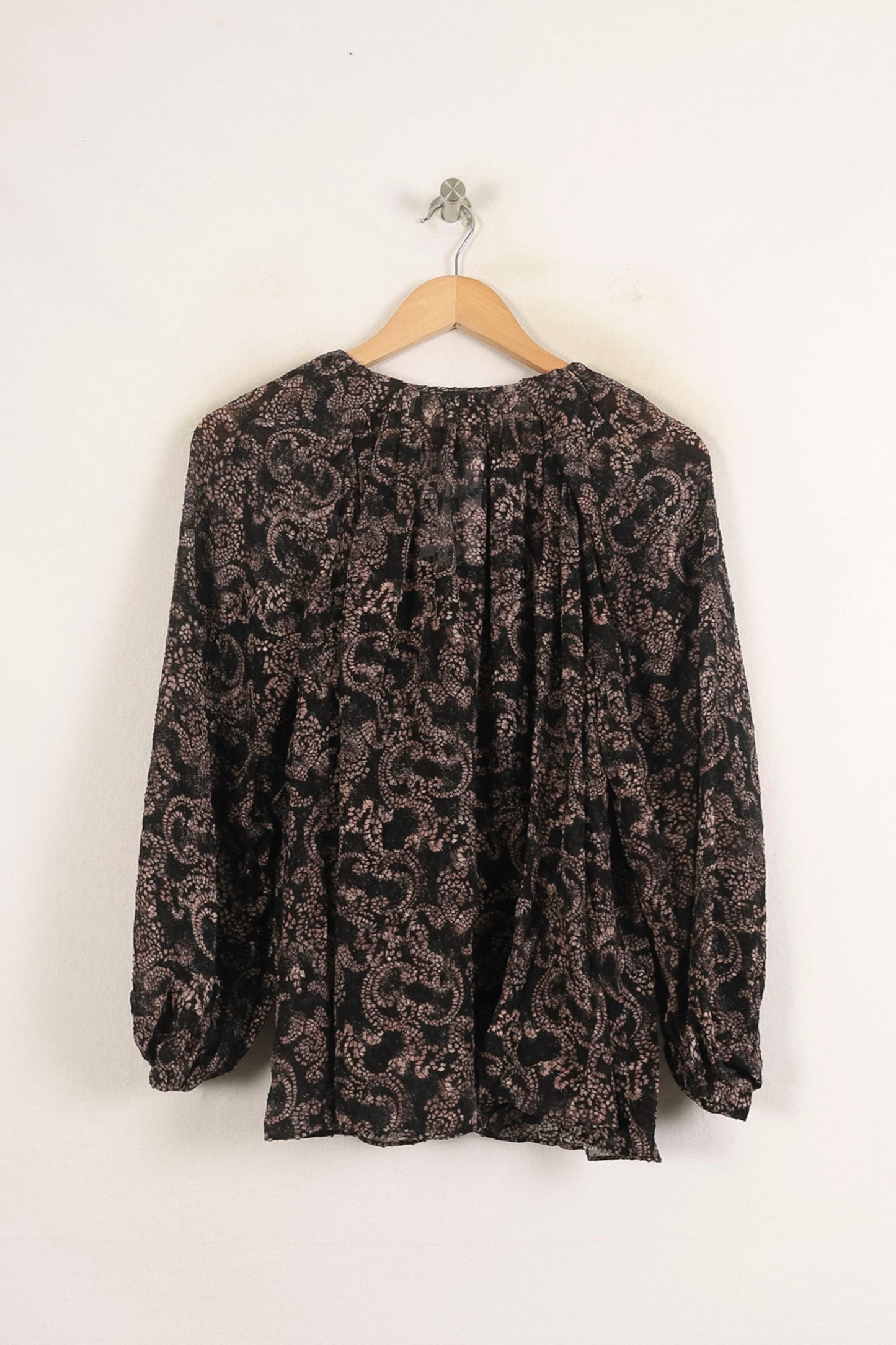 Blouse Noire et Beige - Taille S/36