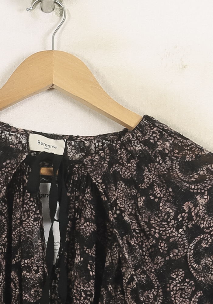 Blouse Noire et Beige - Taille S/36