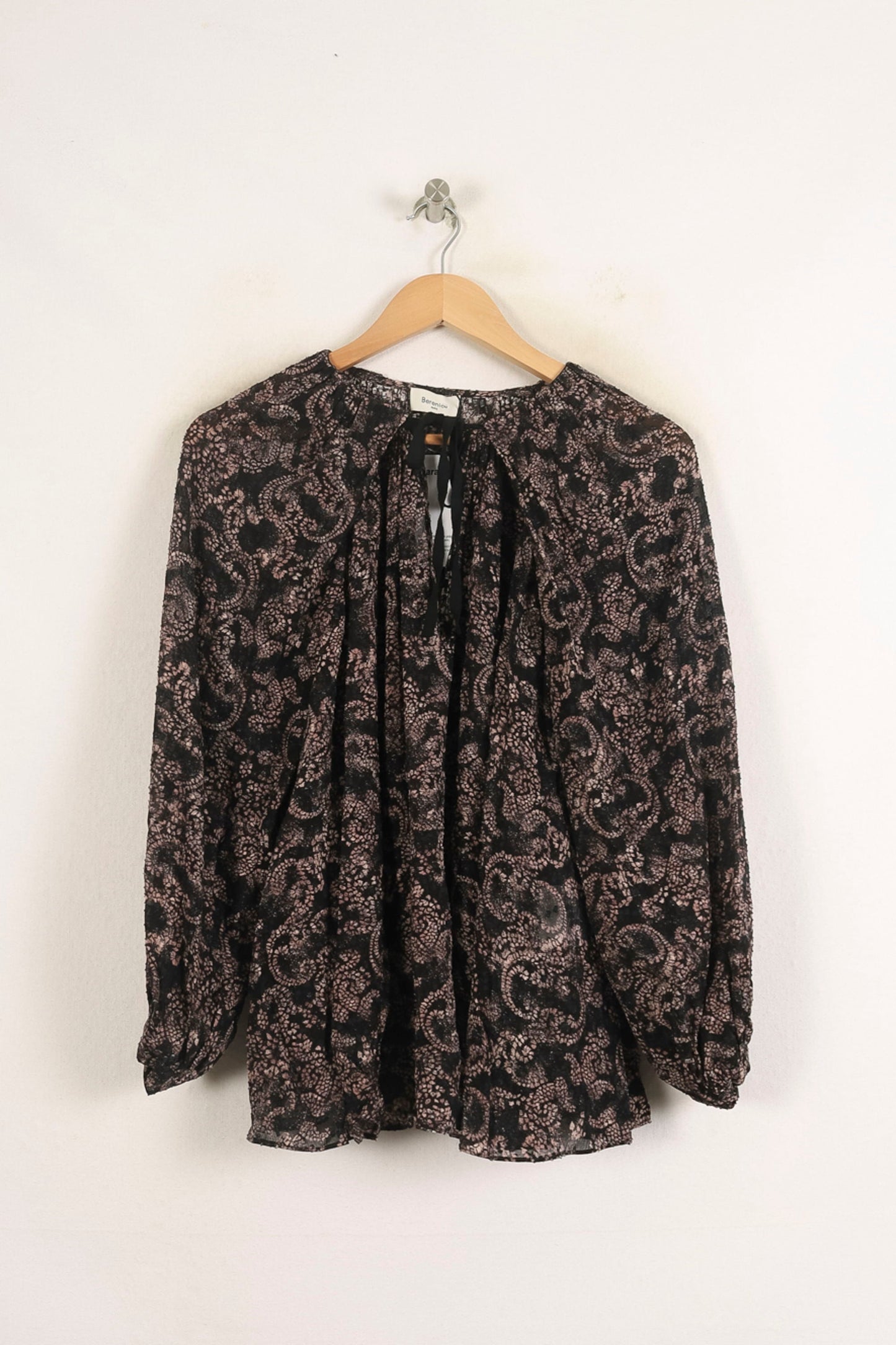 Blouse Noire et Beige - Taille S/36