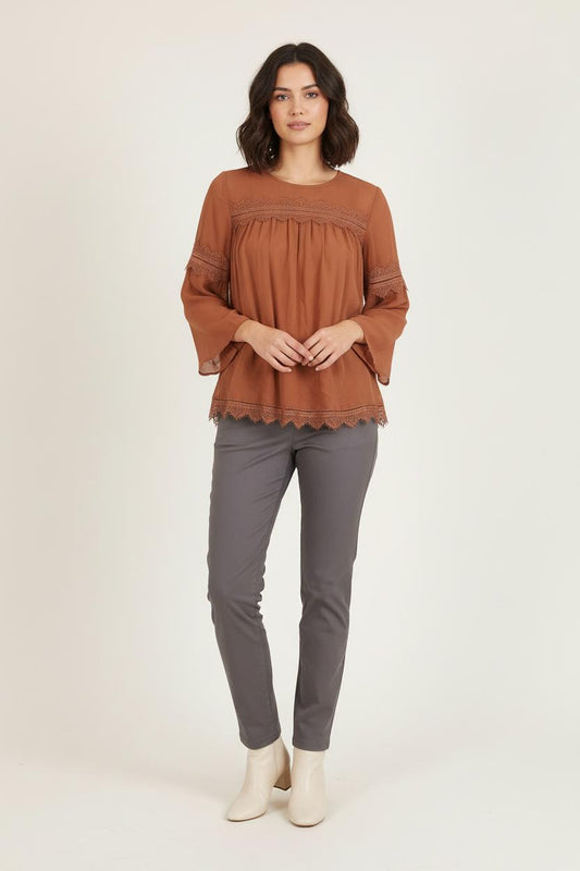 Blouse marron - Taille S/36