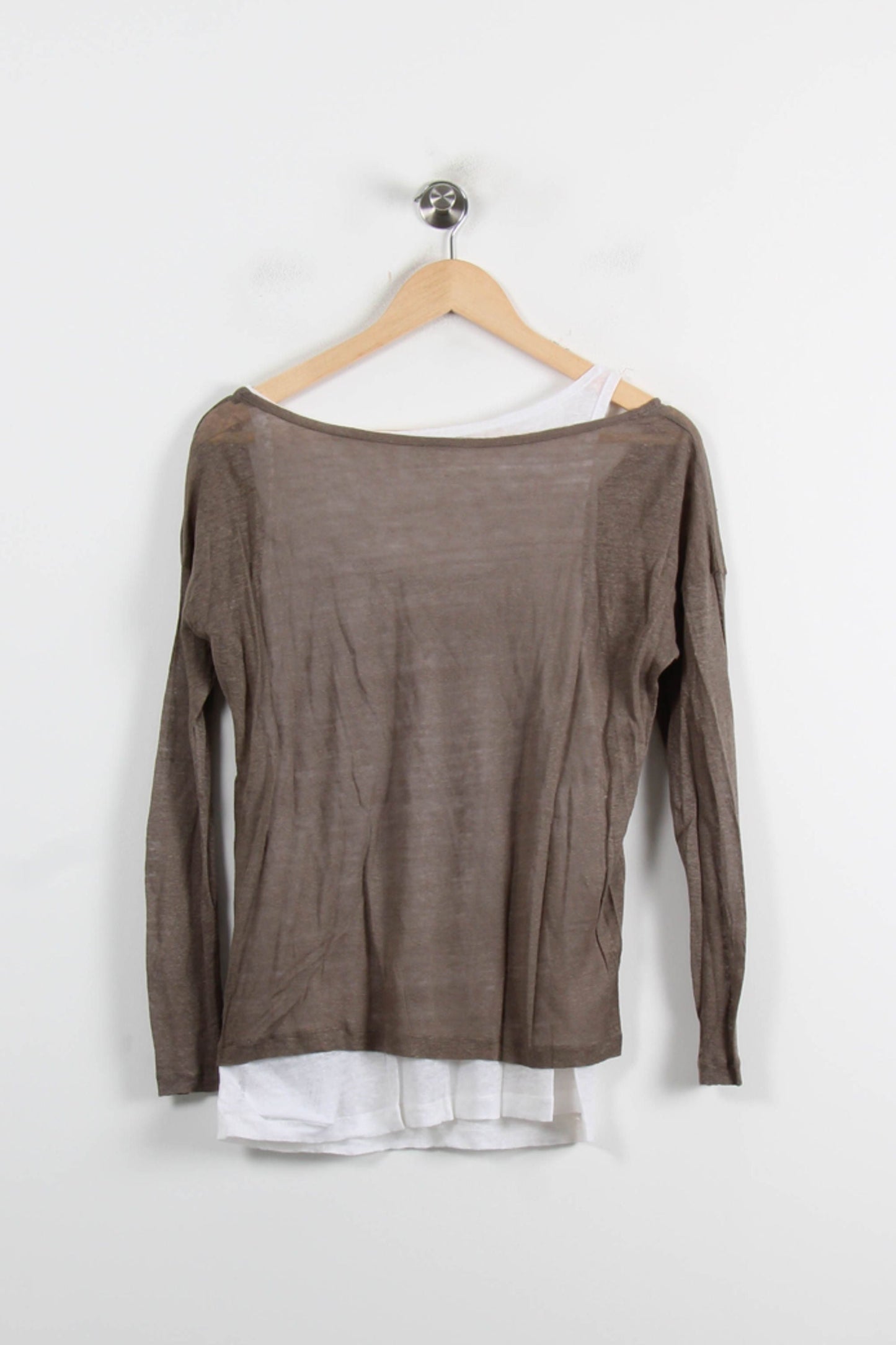 Pull Marron et Blanc - Taille S/36