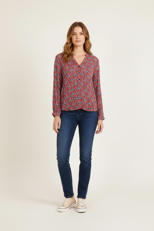 Blouse Rouge et Bleue - Taille XXL/44