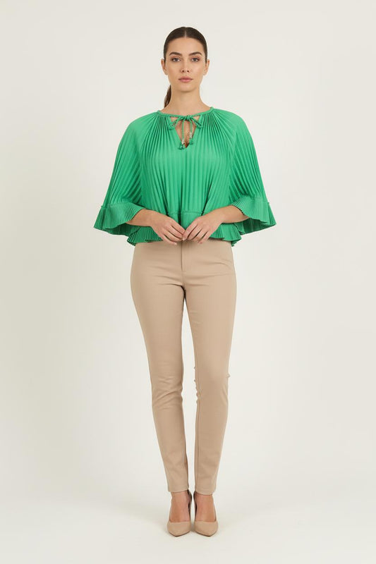 Blouse Plissée Verte - Taille S/36