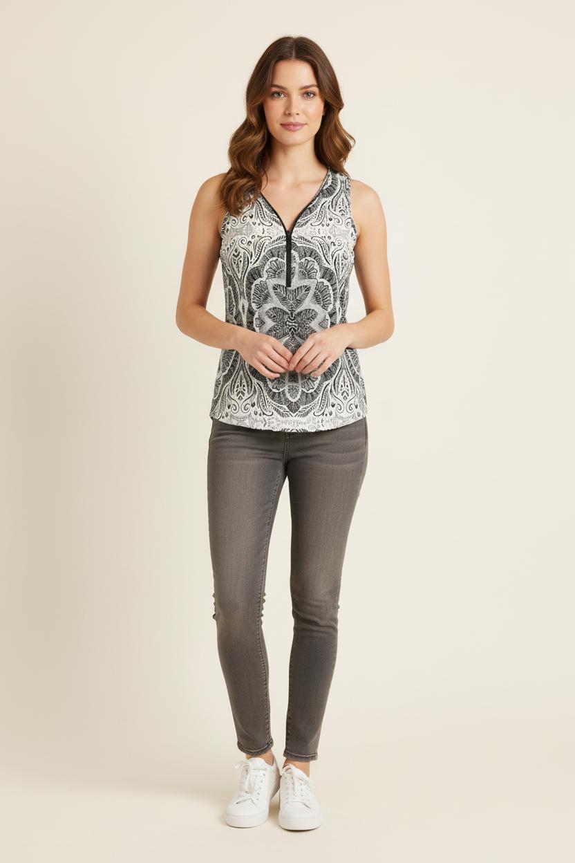 Débardeur Blanc et Noir - Taille XL/42