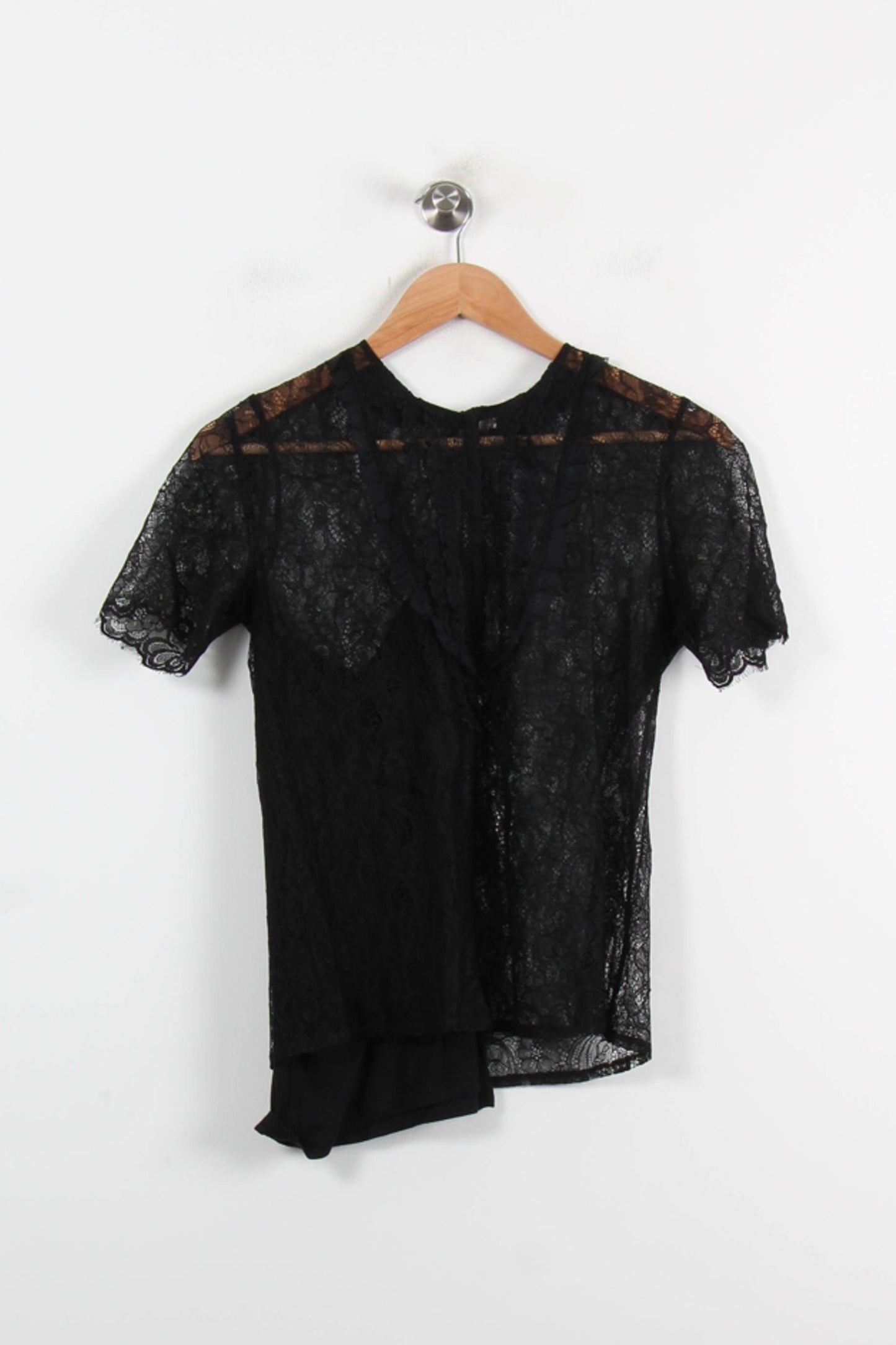 Blouse Et Dentelle Noire - Taille L/40