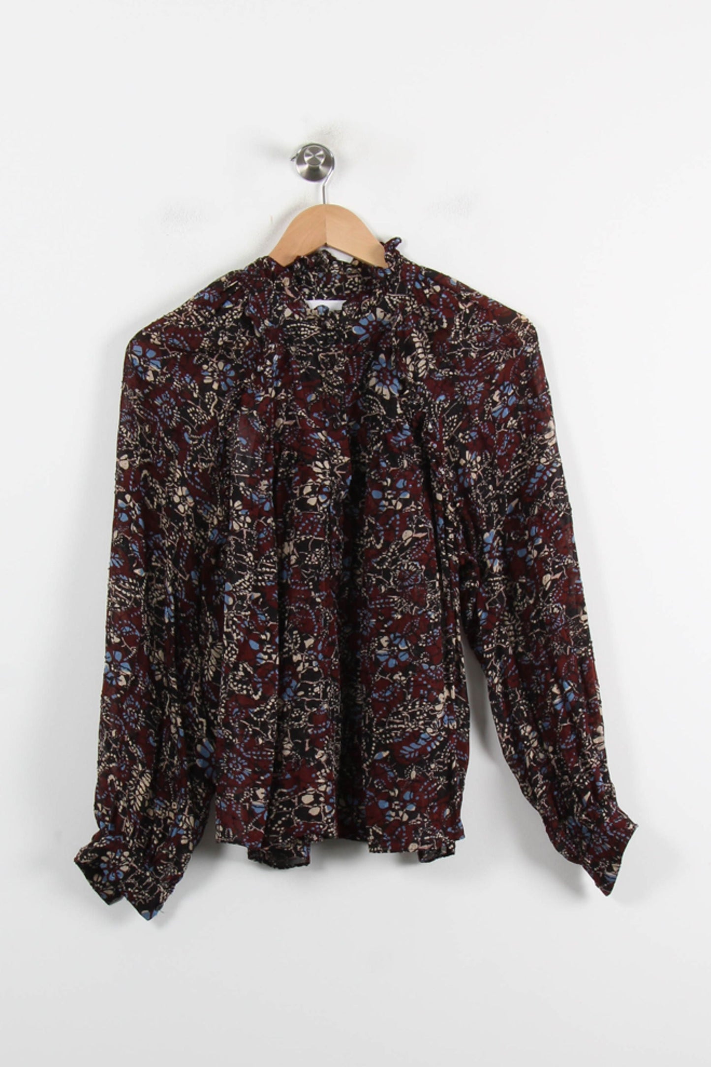 Blouse Bordeaux et Bleu - Taille M/38