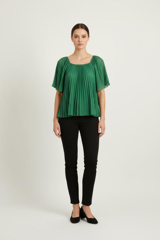 Blouse Plissée Verte - Taille L/40