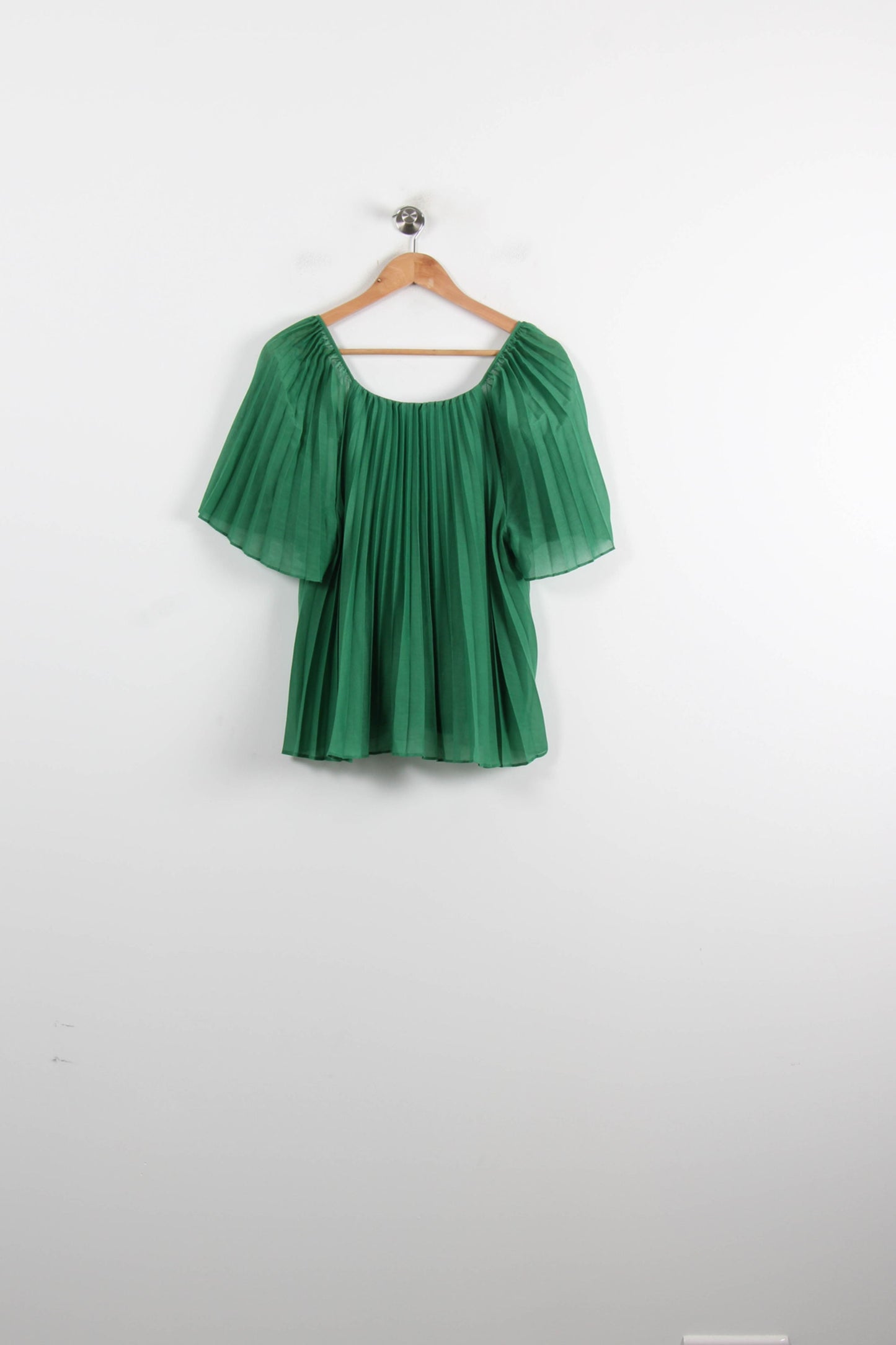 Blouse Plissée Verte - Taille L/40