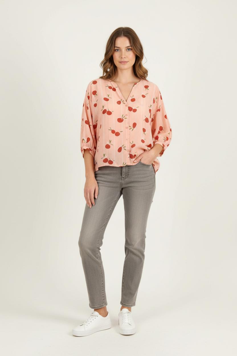 Blouse Orange et Rouge - Taille S/36