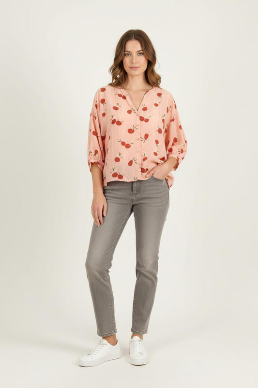 Blouse Orange et Rouge - Taille S/36