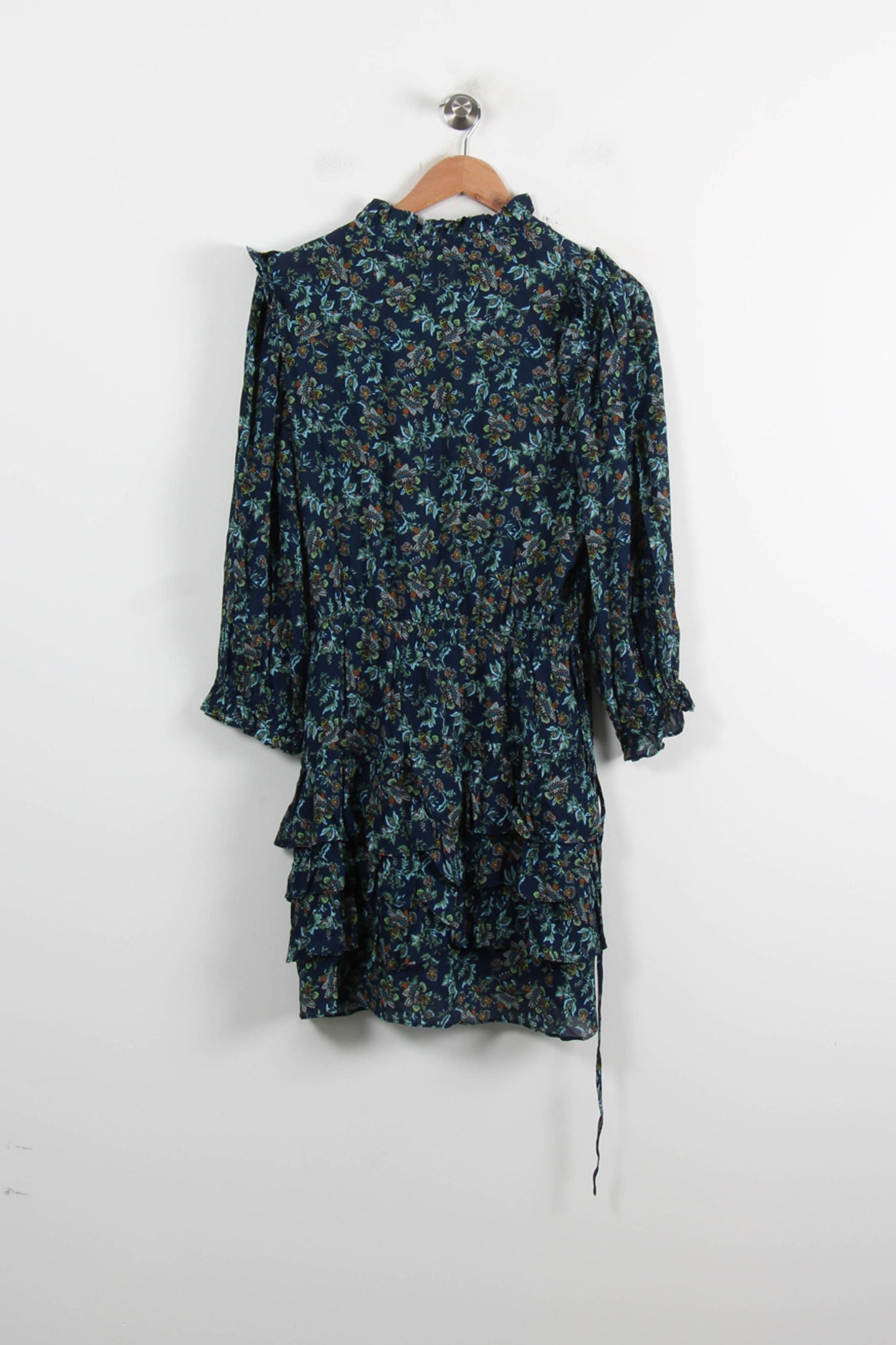 Robe Volantée Fleurie Bleu - Taille S/36