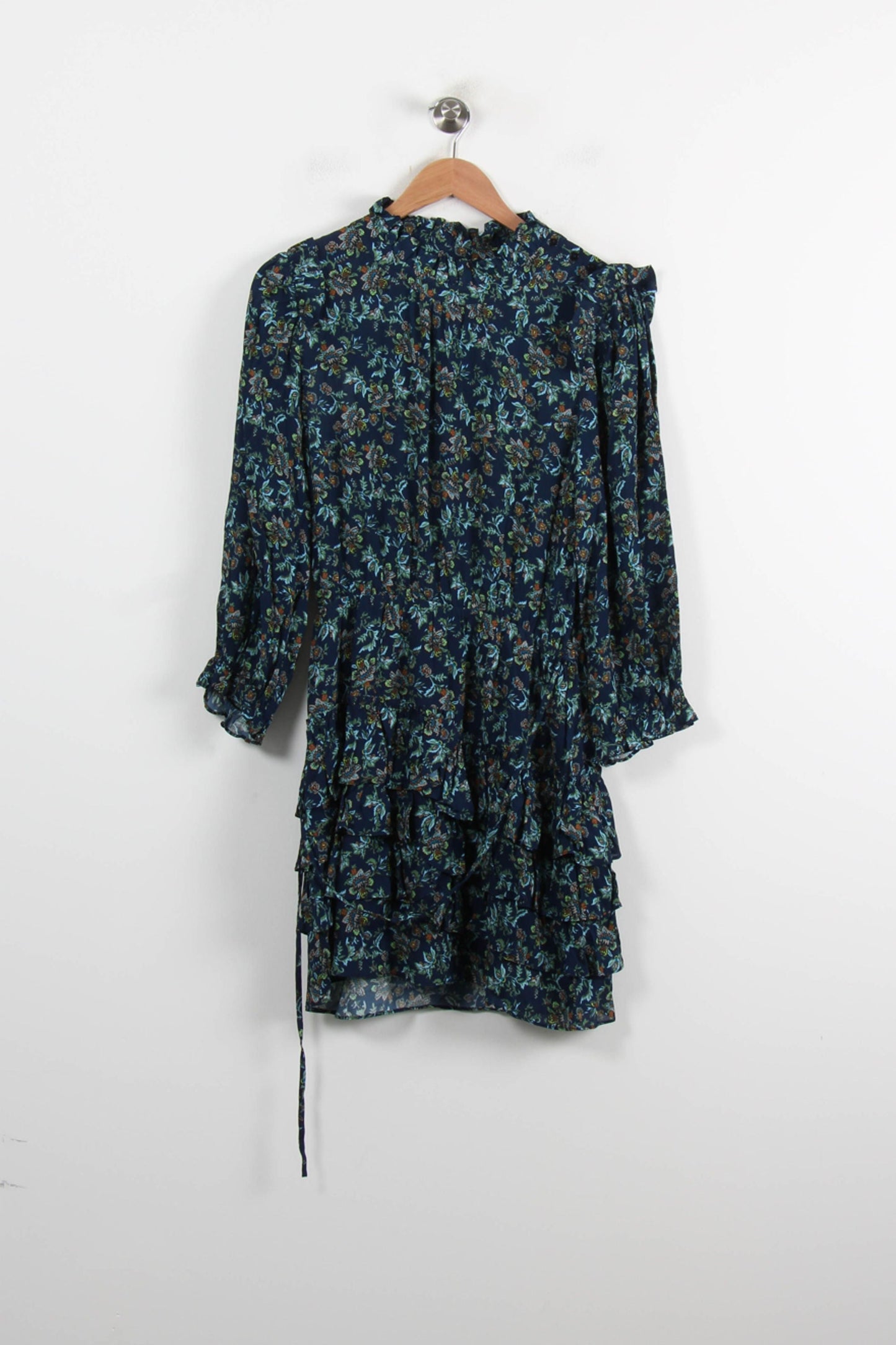 Robe Volantée Fleurie Bleu - Taille S/36