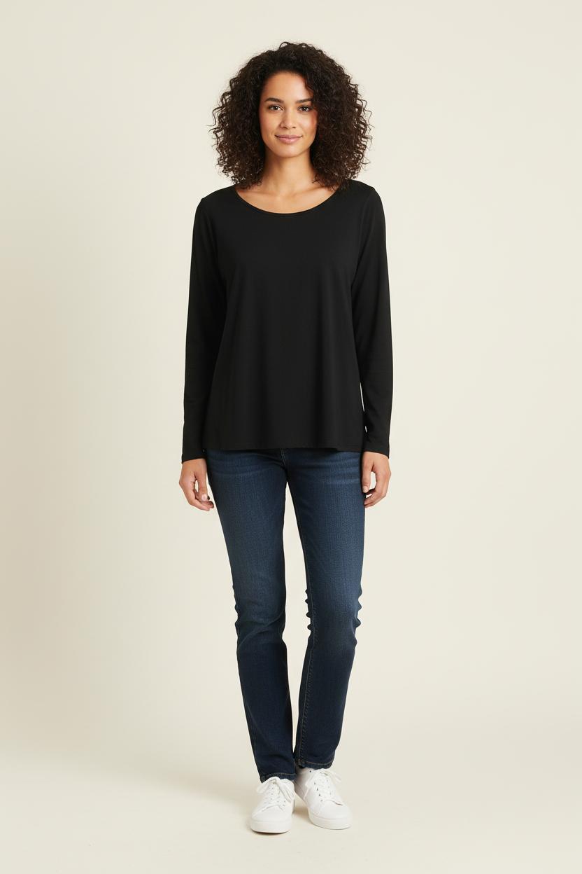 Tee-shirt Manches Longues Noir - Taille XL/42