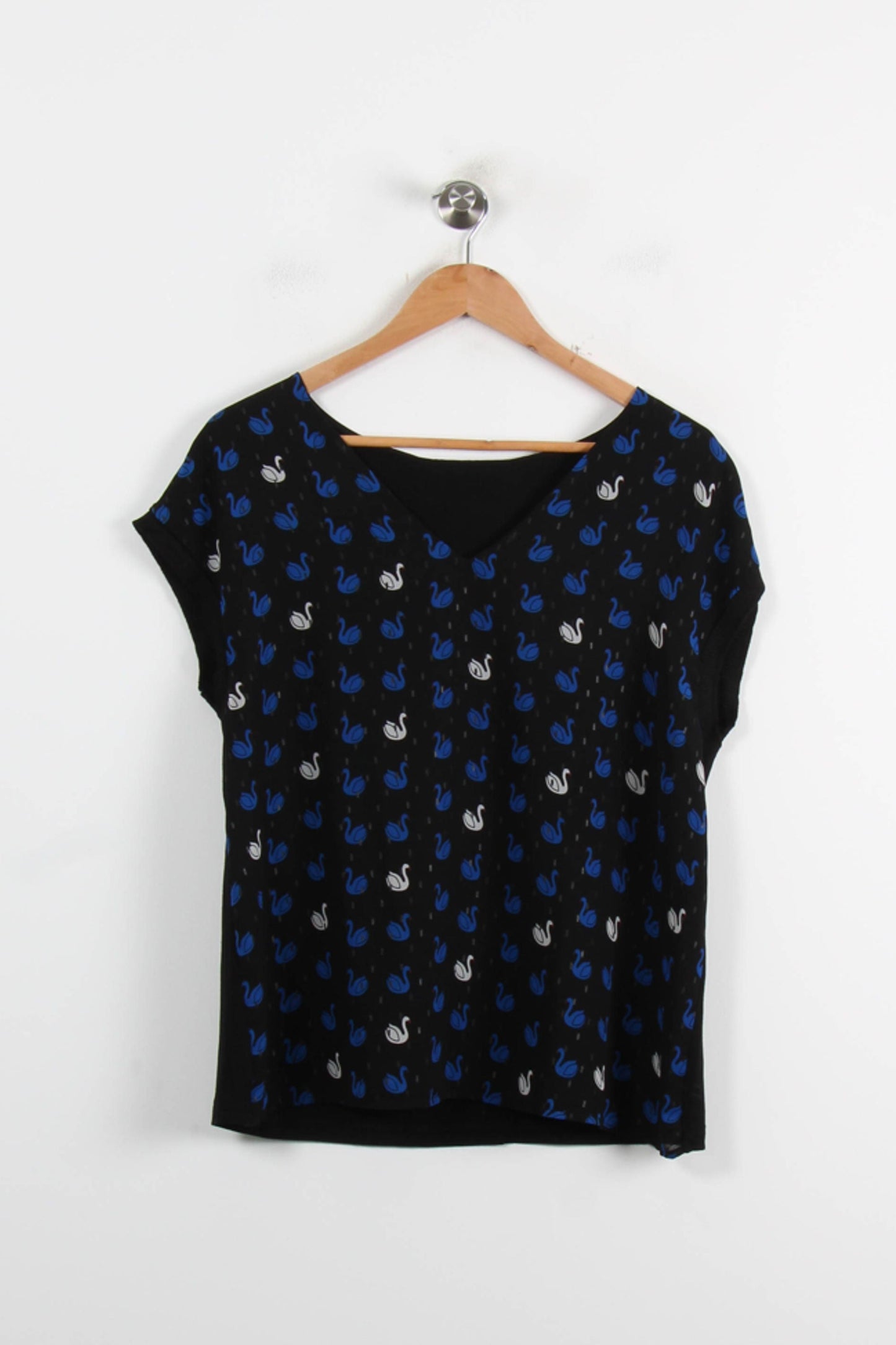 Blouse Noire et Bleue - Taille L/40