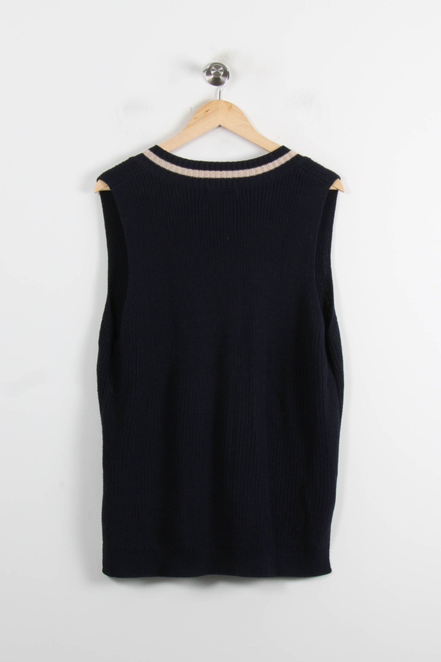 Pull Sans Manches Bleu et Beige - Taille S/36
