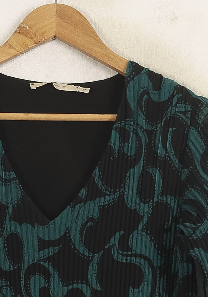 Blouse Verte et Noire - Taille M/38