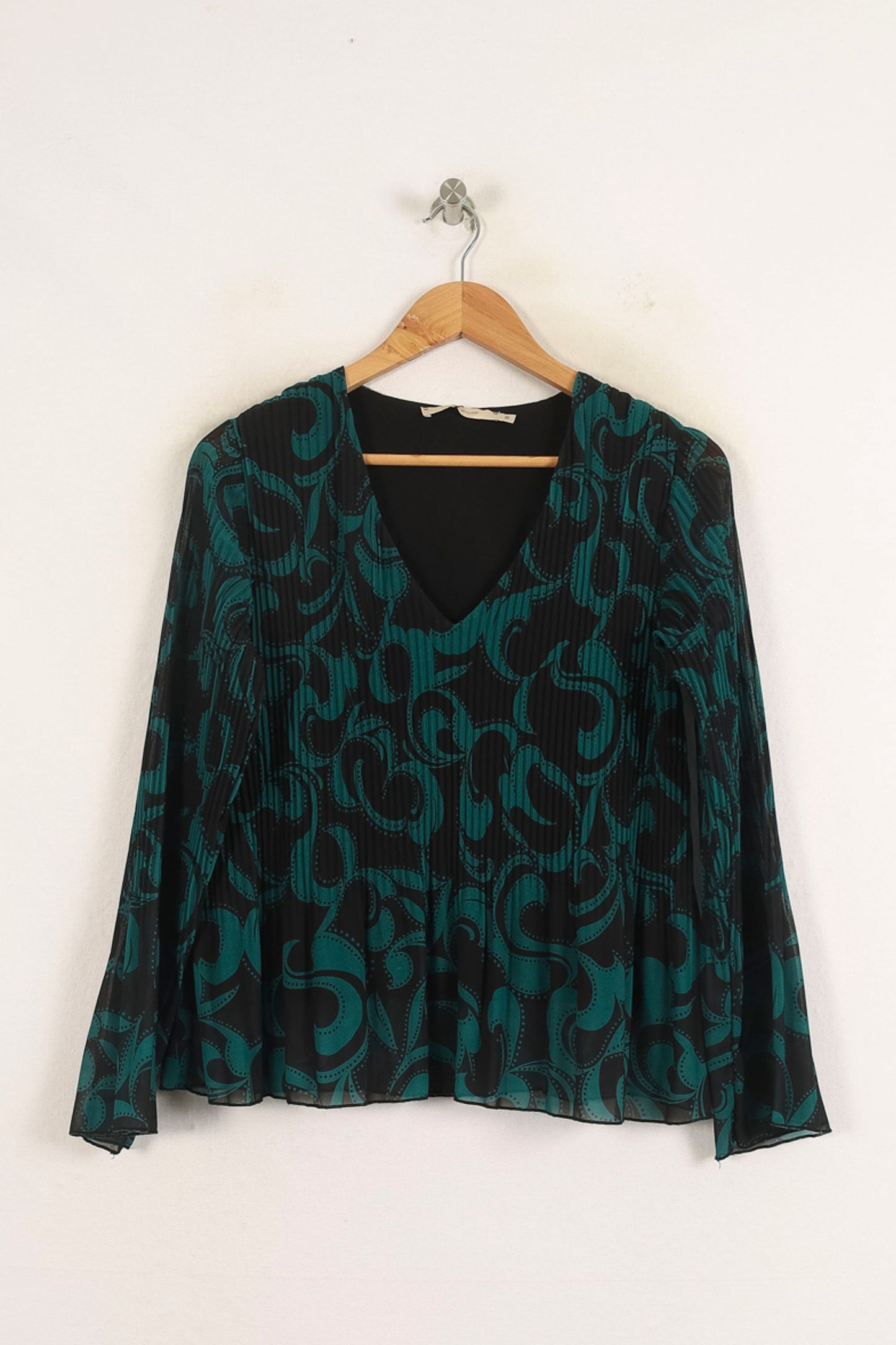 Blouse Verte et Noire - Taille M/38