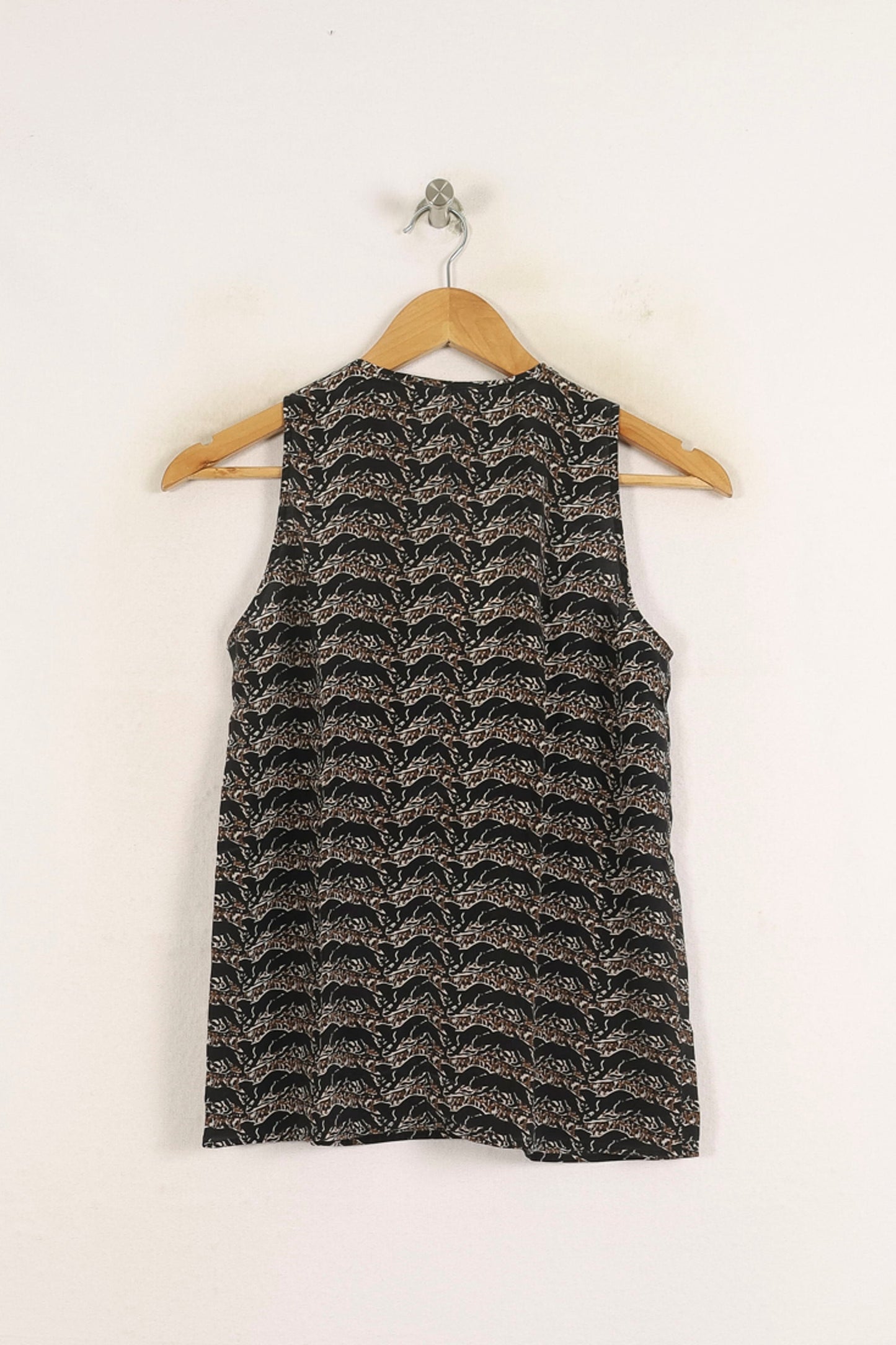 Blouse Sans Manches Marron et Noir - Taille XXS/32