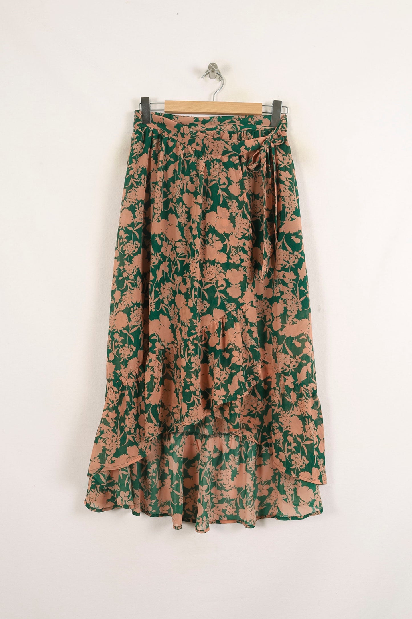 Jupe Longue Verte et Beige - Taille S/36