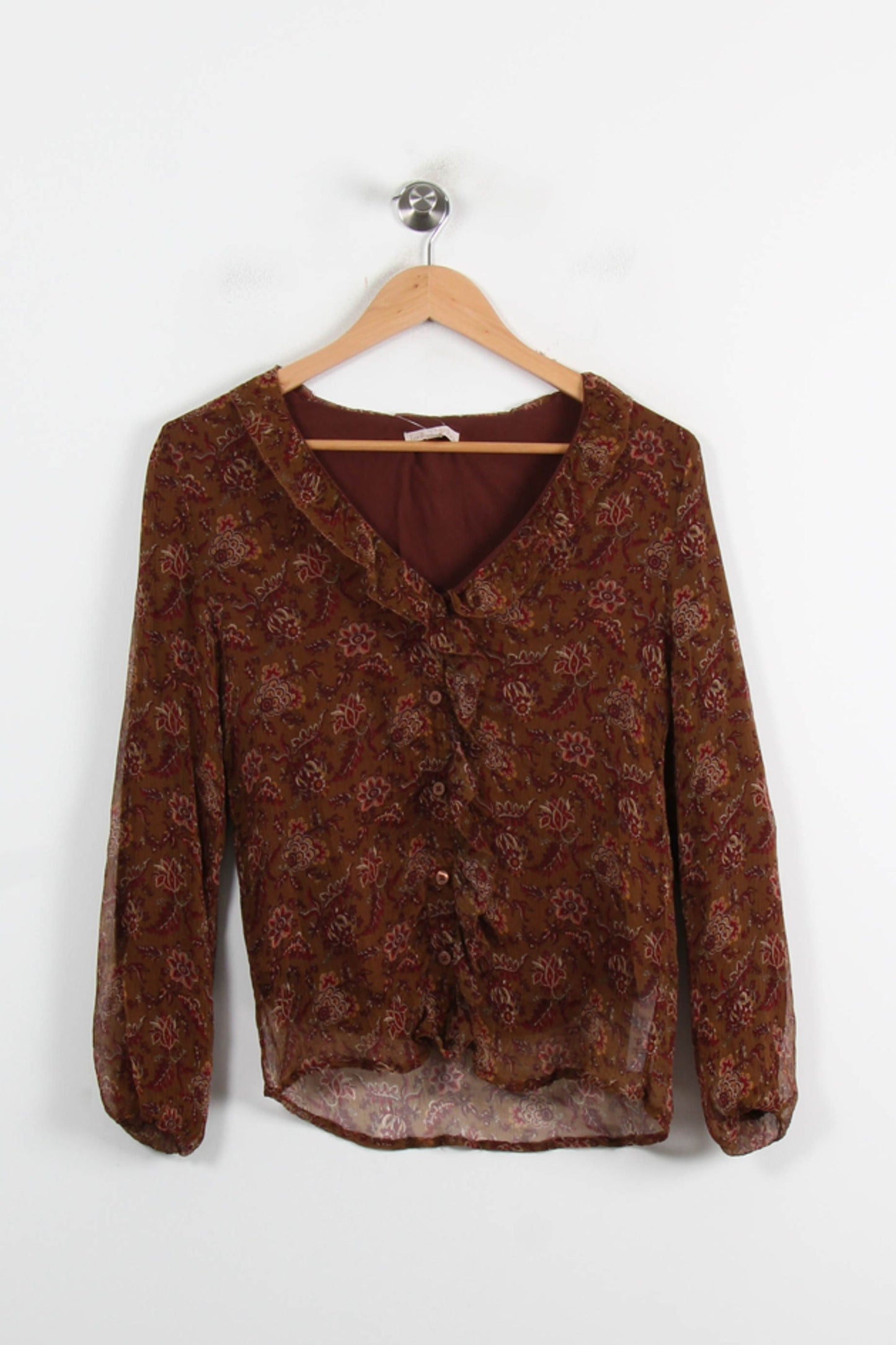 Blouse marron - Taille XS/34